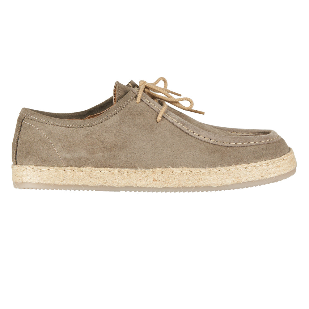 Ingegnere camoscio taupe suola in corda gommata