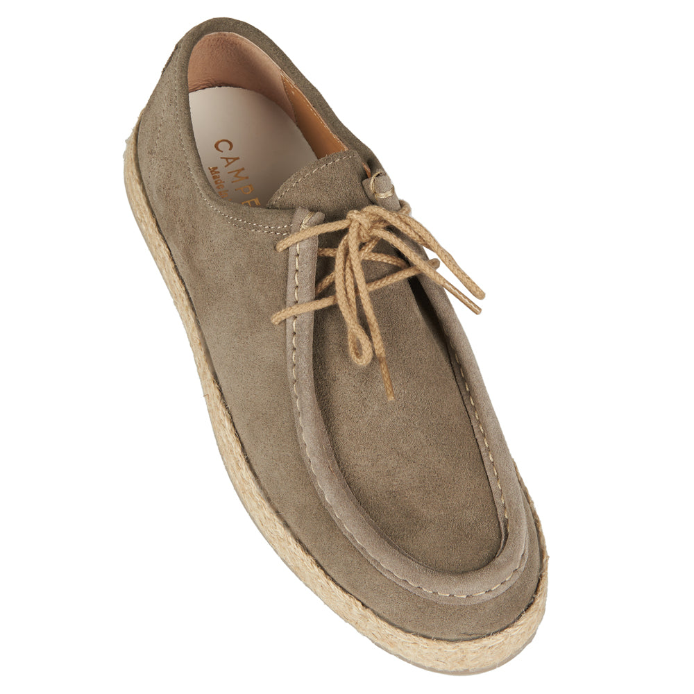 Ingegnere camoscio taupe suola in corda gommata