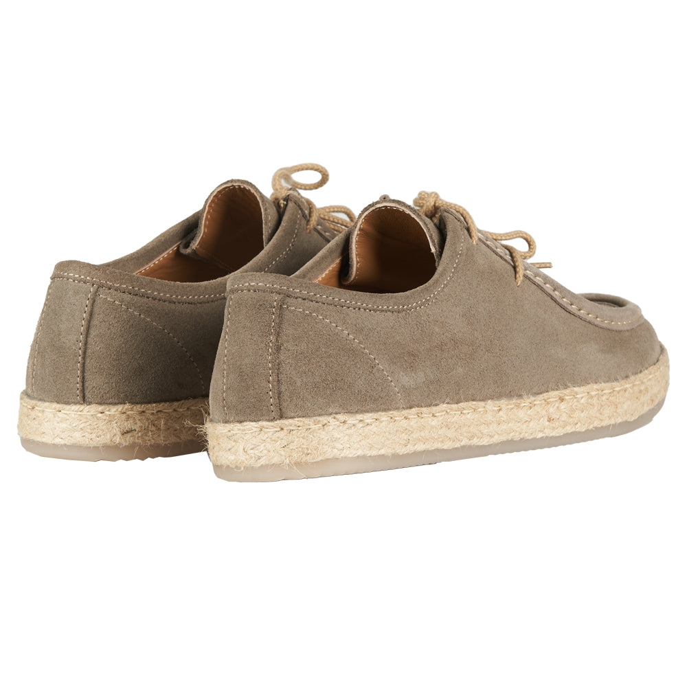 Ingegnere camoscio taupe suola in corda gommata