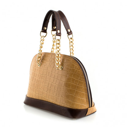 Handbag in brown leather
