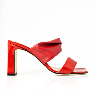 Red leather sandals