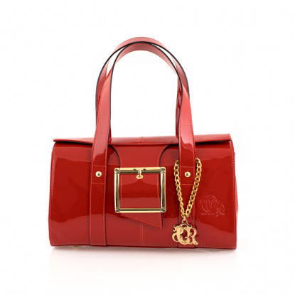 Handbag in red patent leather