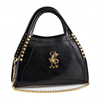 Handbags smooth black leather