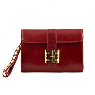 Pochette in smooth red leather