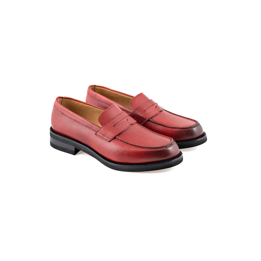 Red leather college shoes