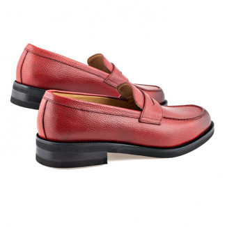 Chaussures college en cuir rouge
