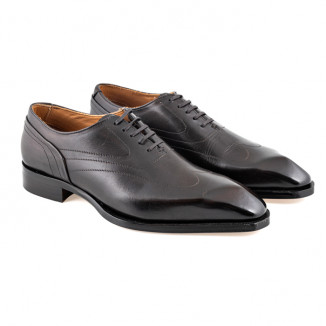 Chaussure Oxford classique en cuir lisse marron foncé