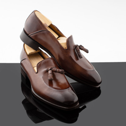 Dark brown leather mocassins & loafers