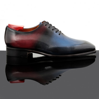 Oxford shoes in blue/red leather
