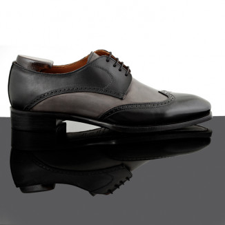 Oxford in black/gray leather