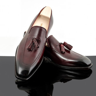 Burgundy leather loafers