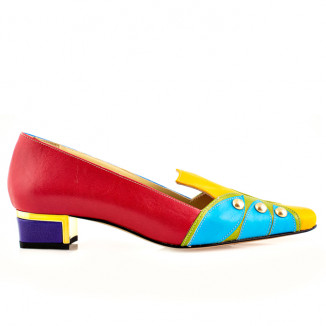 Multicolor leather office shoes