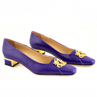 Chaussures de bureau en cuir lilas