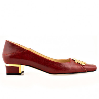 Red leather office shoes