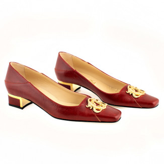 Chaussures de bureau en cuir rouge
