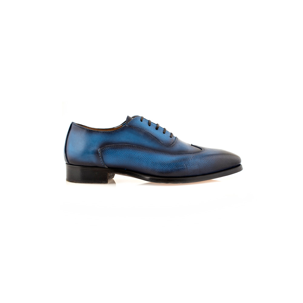 Oxford lace-up in blue leather