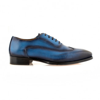 Oxford lace-up in blue leather