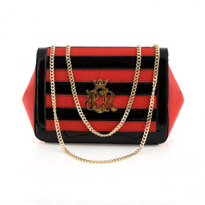 Handbag in red/black leather