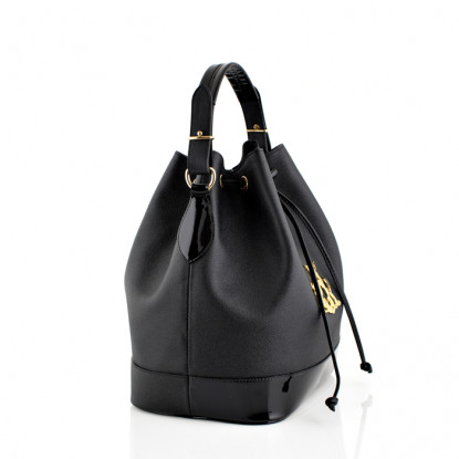 Handbag in black leather