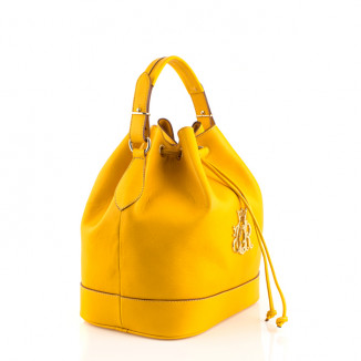Handbag in yellow leather