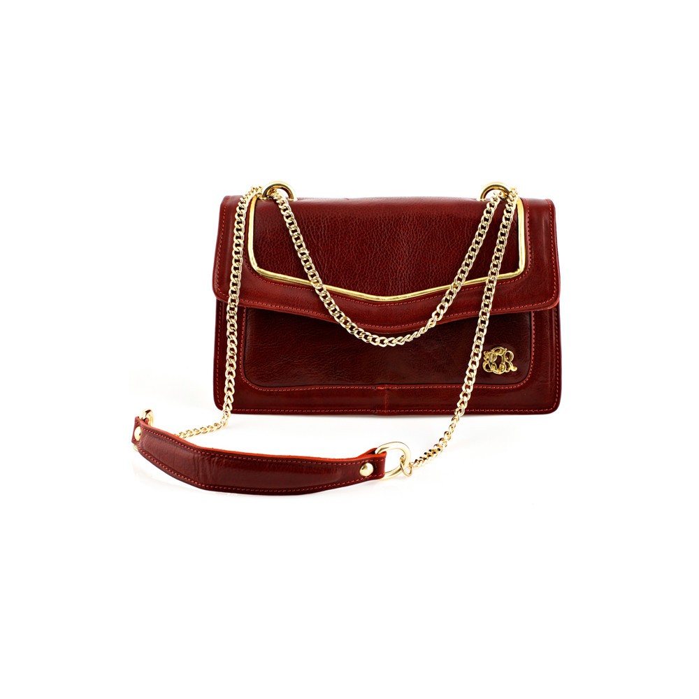 Handbag in red leather