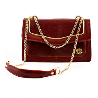 Handbag in red leather