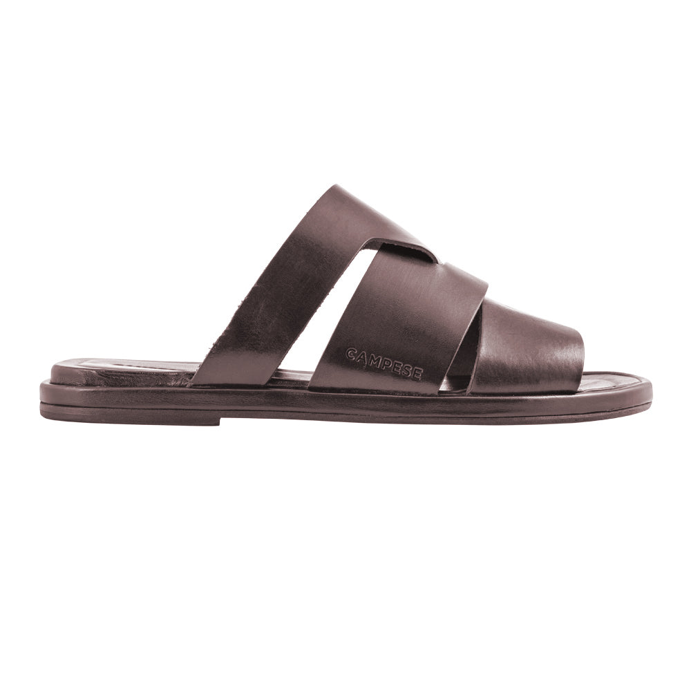 Sandalo in pelle marrone