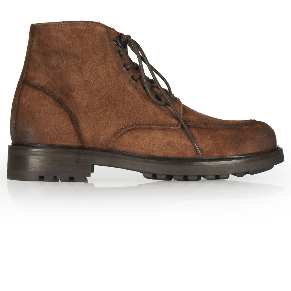 Stivaletto stringato in camoscio cuoio