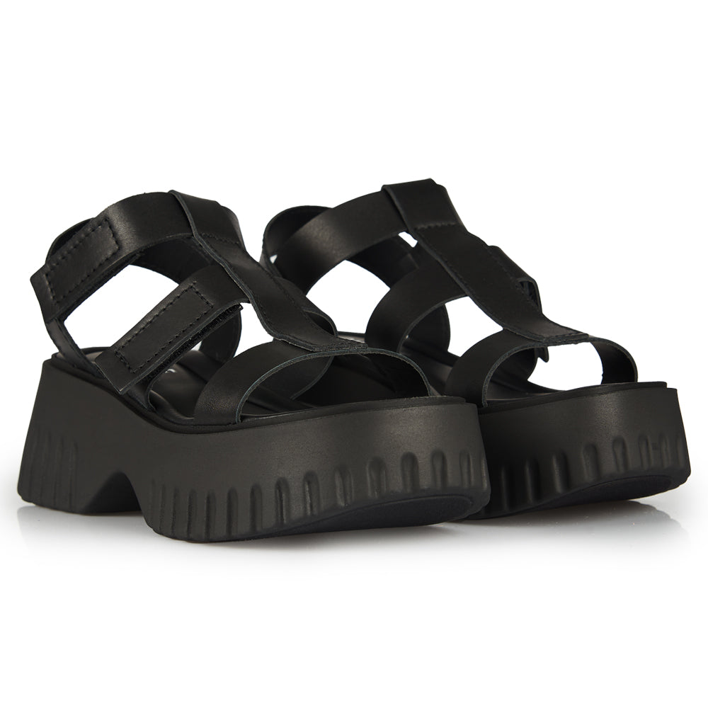 Sandali Platform Style “Gladiatore” pelle nera