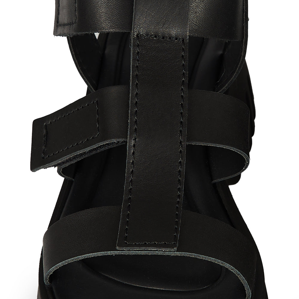 Sandali Platform Style “Gladiatore” pelle nera