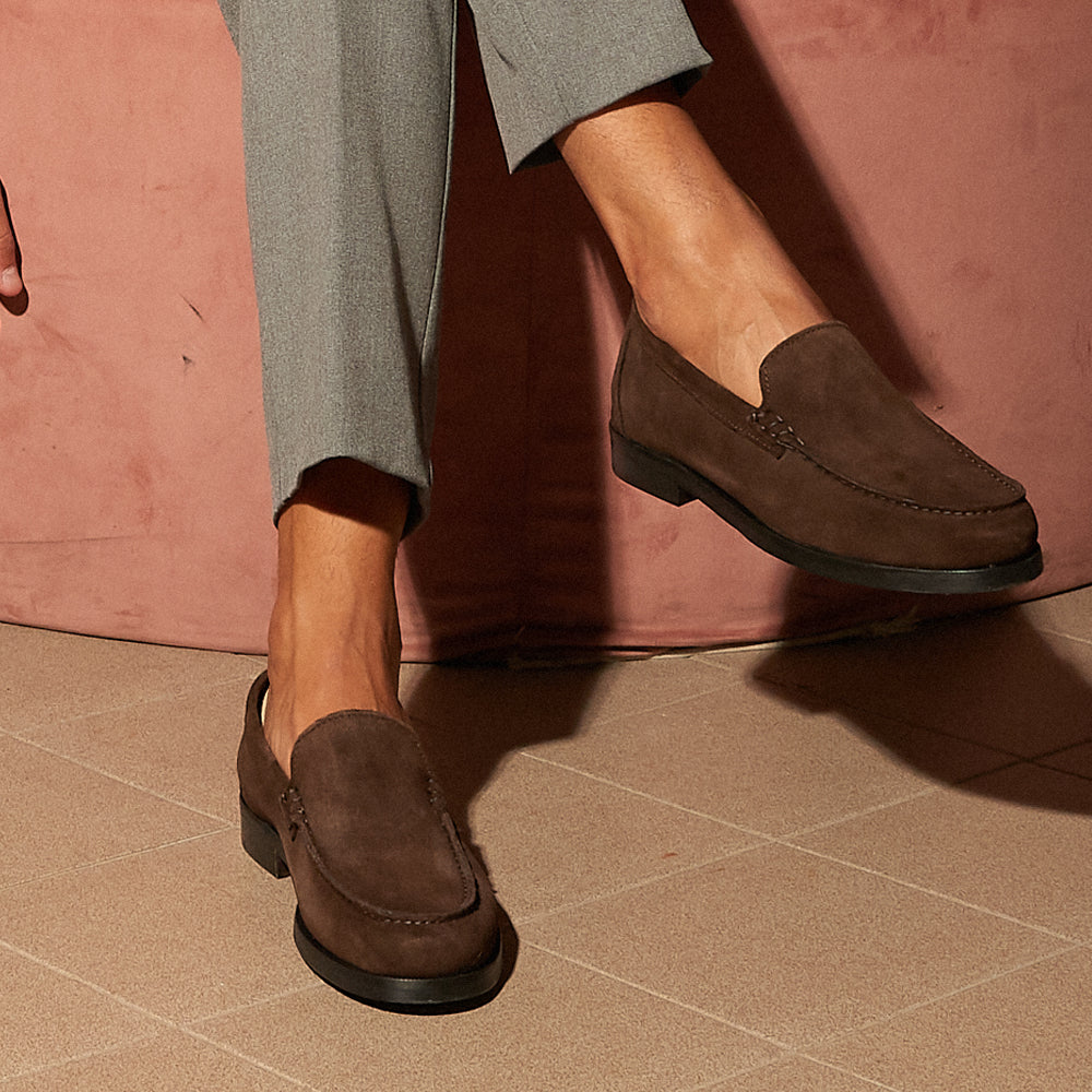 Mocassino Venetian Loafer in Camoscio Morbido Testa di Moro
