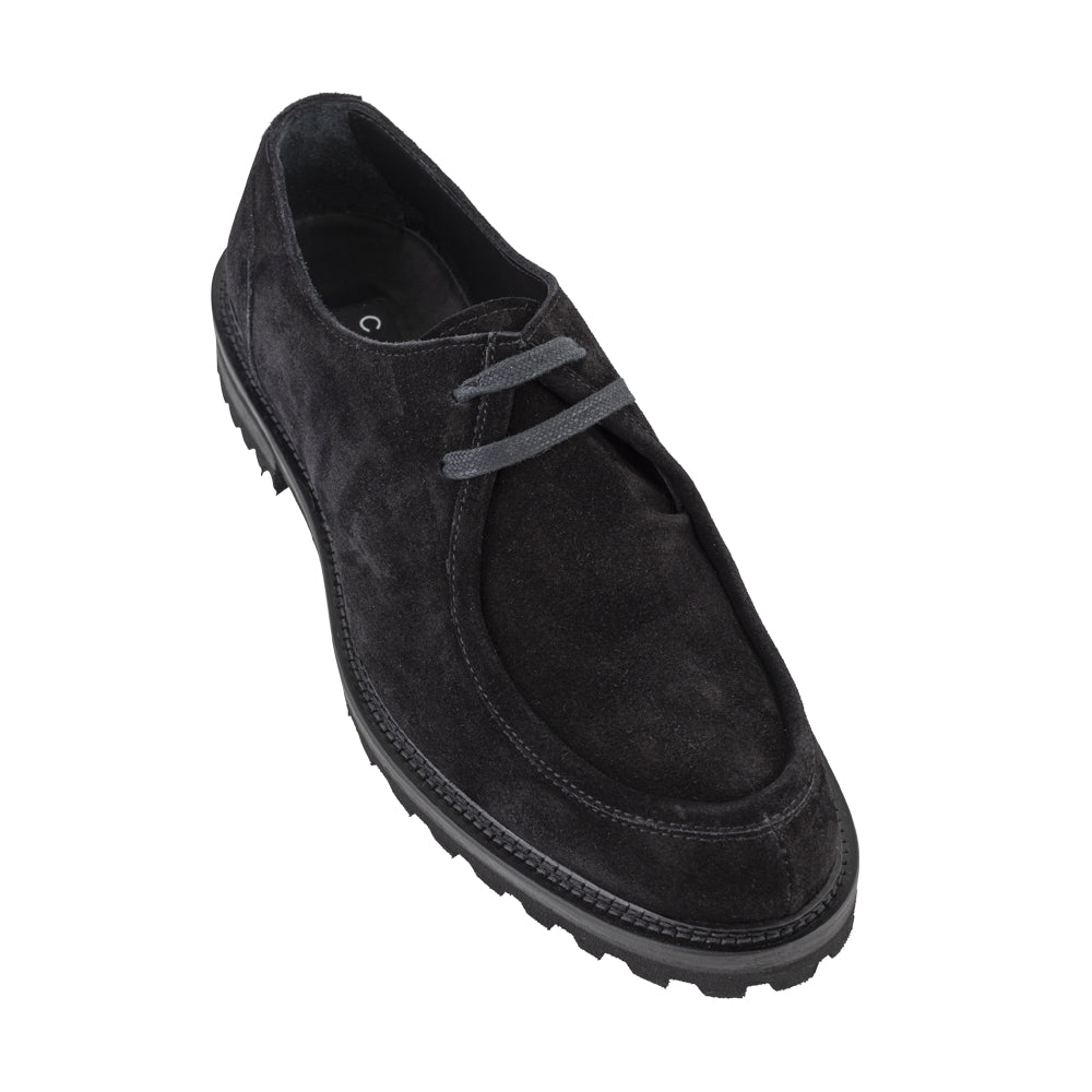 Derbies style ingénieur en daim noir