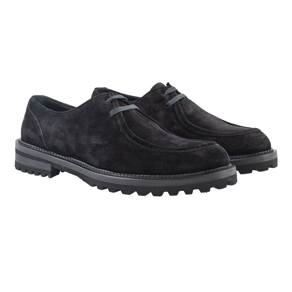 Derbies style ingénieur en daim noir