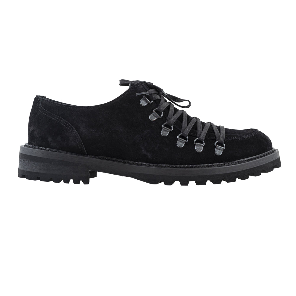 Black suede engineer style lace-up