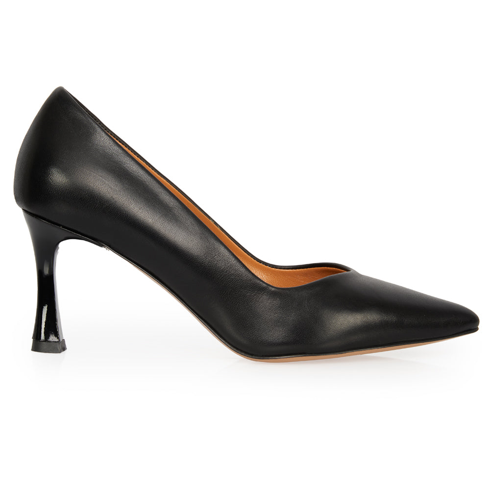 Décolleté in pelle nera