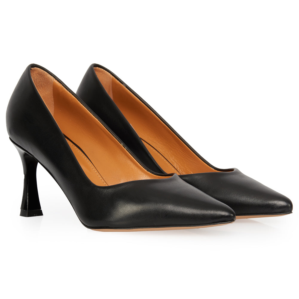 Décolleté in pelle nera