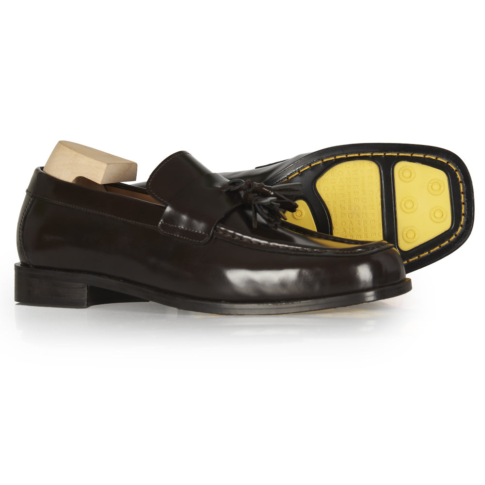 Mocassino tassel a punta quadrata