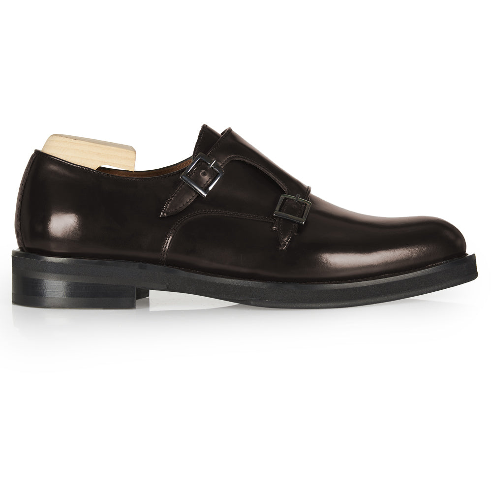 Monk strap in pelle abrasivata testa di moro