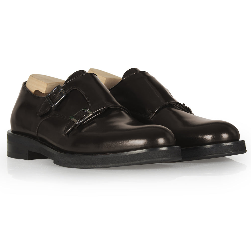 Monk strap in pelle abrasivata testa di moro