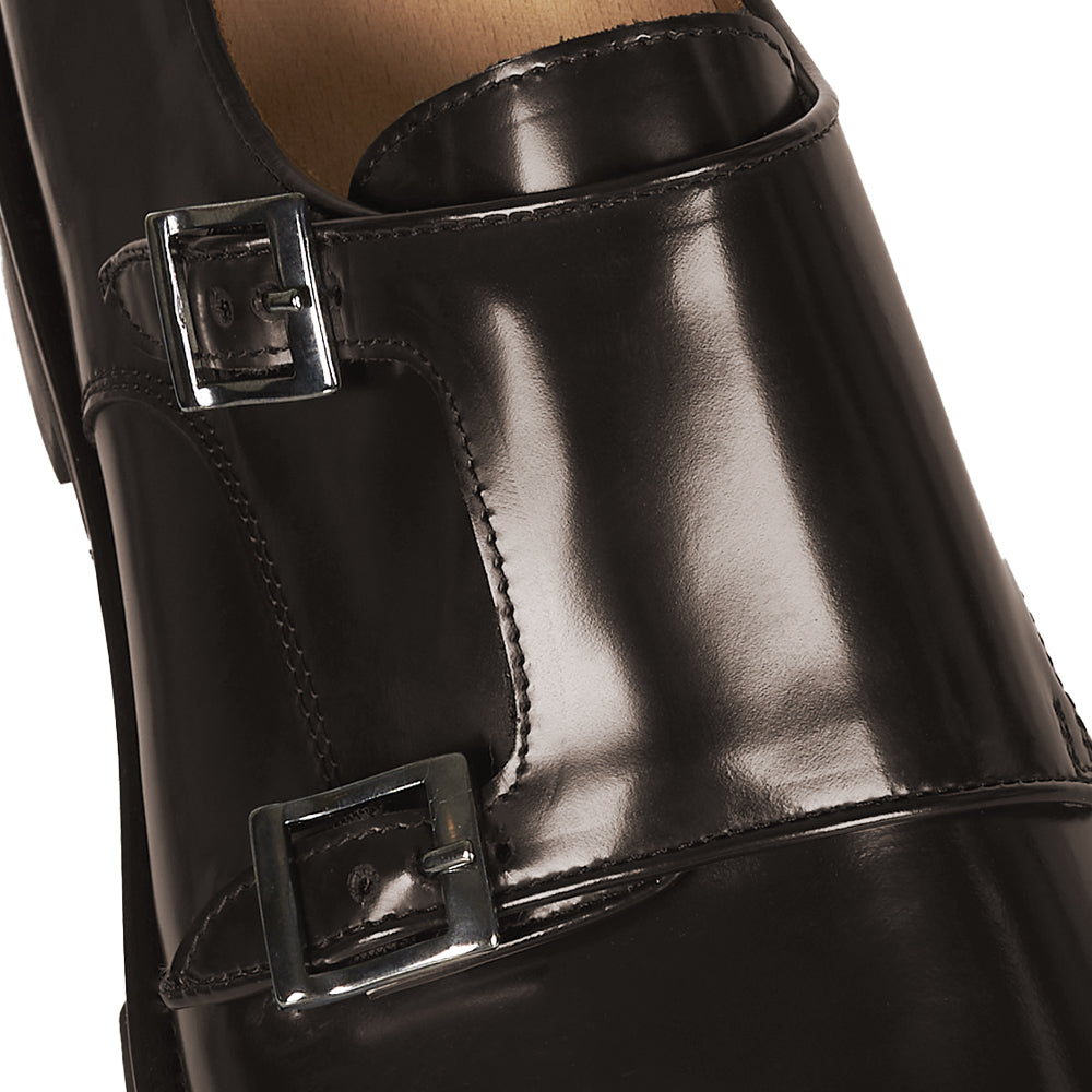 Monk strap in pelle abrasivata testa di moro