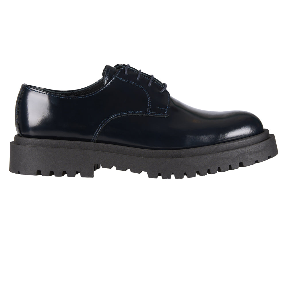 Derby in pelle abrasivata blu
