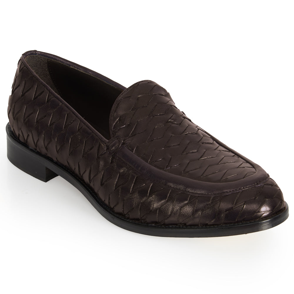 Mocassino Luxury in Pelle Intrecciata testa di moro