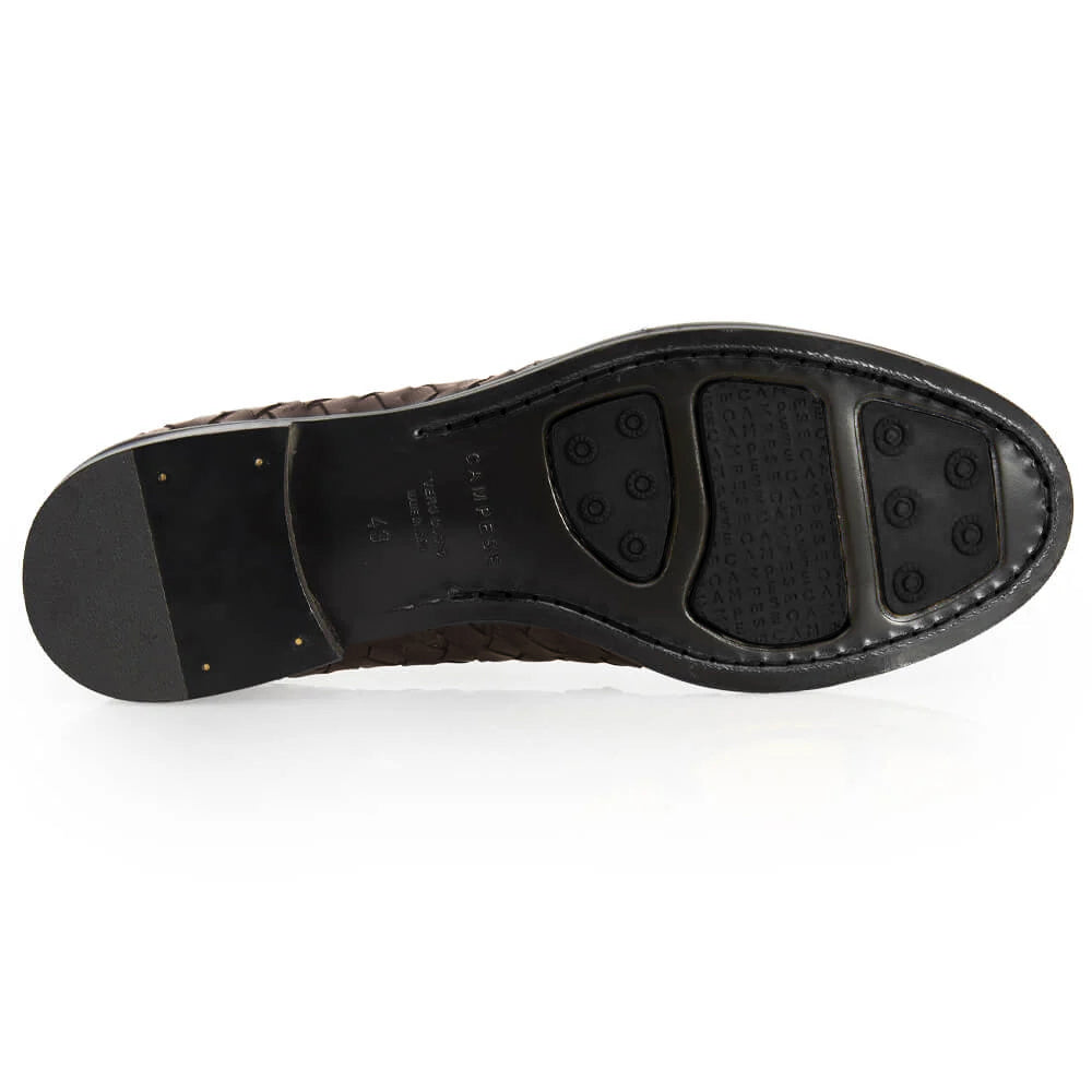Mocassino Luxury in Pelle Intrecciata testa di moro