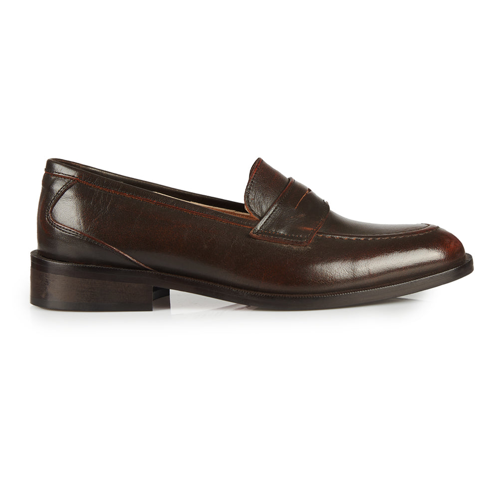 Mocassino penny pelle marrone