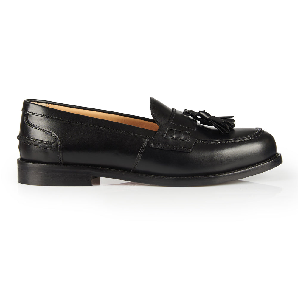 Mocassino penny pelle nera con nappe