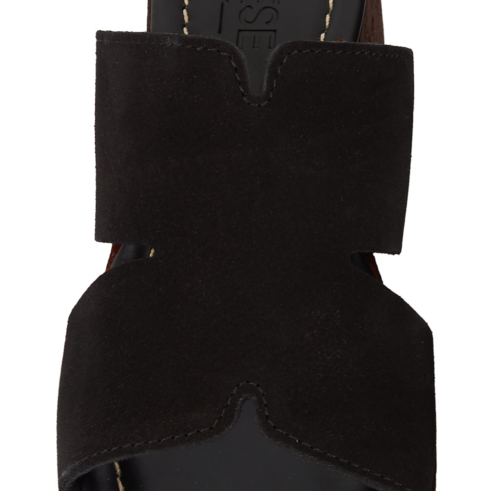 Compensée en daim noir et effet liège