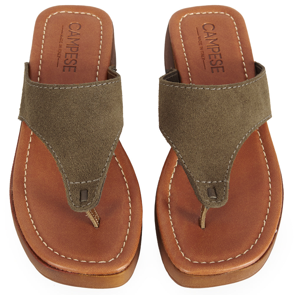 tongs à plateforme en daim antilope