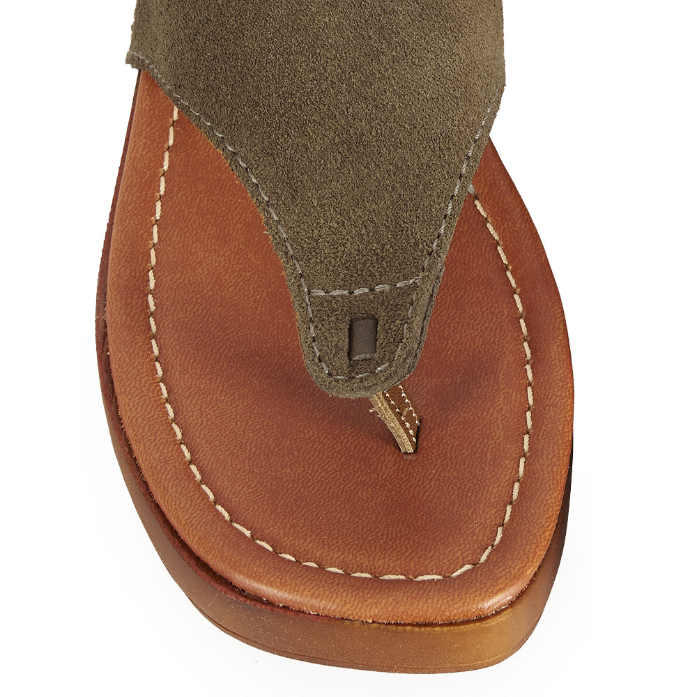 tongs à plateforme en daim antilope