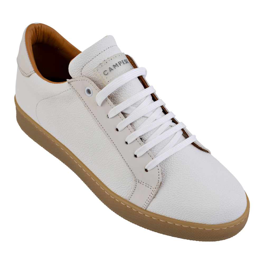 White and ice leather sneakers