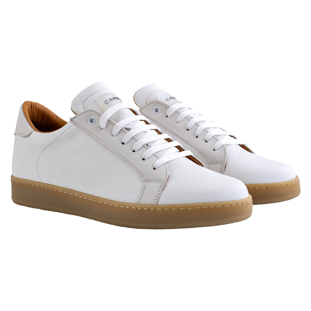 White and ice leather sneakers